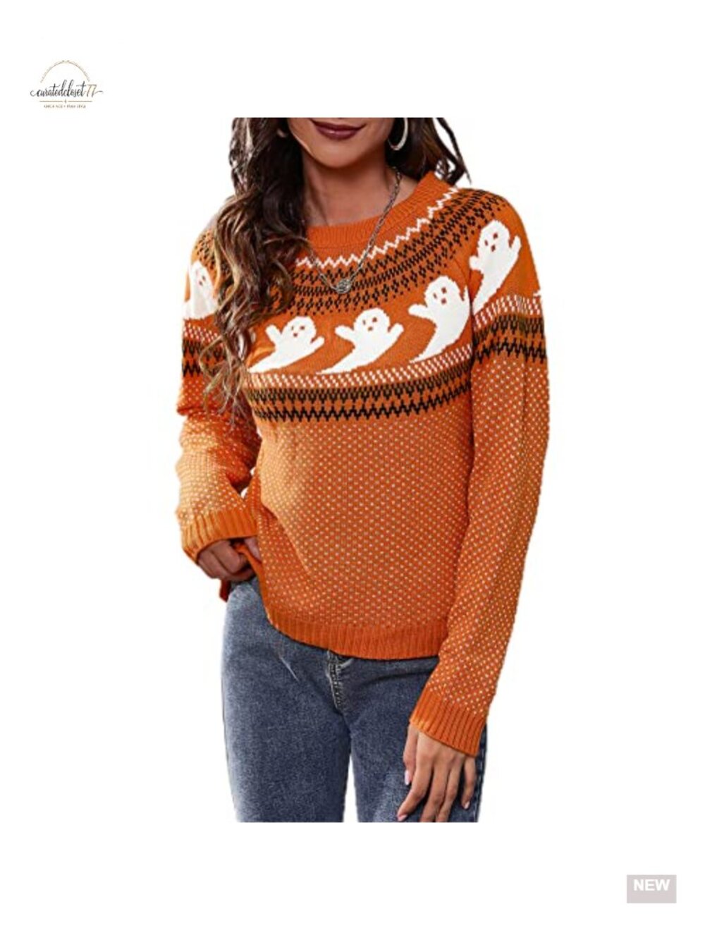 Women's Casual Leopard Print Knitted Pullover Sweater Long Sleeve Crew Neck